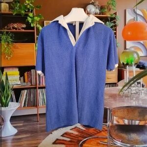 Jantzen Blue and White Terry Shirt